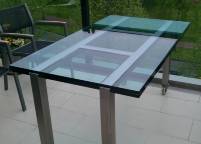 glazen tafel rvs frame
